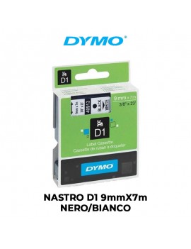NASTRO DYMO D1 9mmX7m NERO/BIANCO ART.S0720680