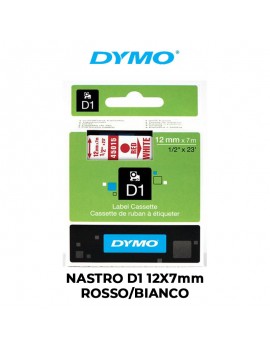 NASTRO DYMO D1 12mmX7m ROSSO/BIANCO ART.S0720550