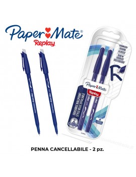 PENNA CANCELLABILE PAPERMATE REPLAY COLORE BLU IN BLISTER PZ.2