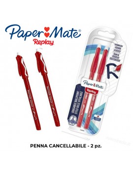PENNA CANCELLABILE PAPERMATE REPLAY COLORE ROSSO IN BLISTER PZ.2