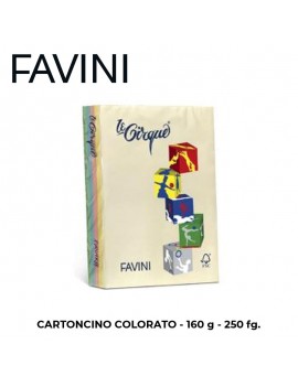 CARTONCINO COLORI ASS. FAVINI LE CIRQUE A4- COLORI TENUI gr.160 FG.250