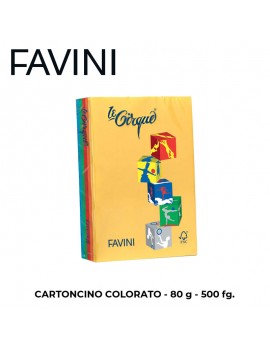 CARTONCINO COLORI ASS. FAVINI LE CIRQUE A4- COLORI FORTI gr.160 FG.250