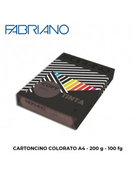 FABRIANO CARTONCINO COLORATO A4 NERO gr.200 FG.100 ART.64621297