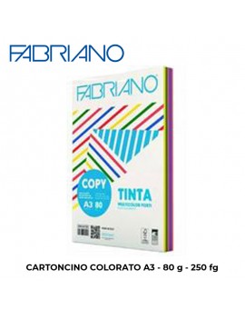CARTA COLORATA FABRIANO A3 COLORI TENUI 80gr  FG.250 ART.62529742