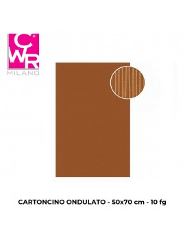 CWR CARTONCINO ONDULATO CM 50x70  MARRONE SCURO  BLISTER 10 FOGLI