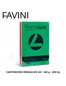 CARTONCINO FAVINI RISMALUCE A3 gr.140 FG.200 COLORI FORTI