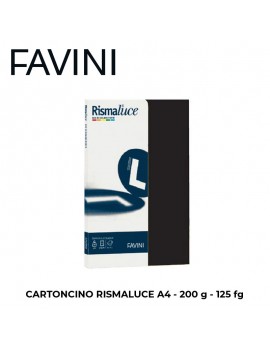 CARTONCINO FAVINI RISMALUCE A4 gr.200 FG.125 NERO ART.A67A134