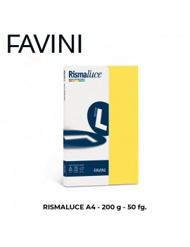 CARTONCINO FAVINI RISMALUCE A4 gr.200 FG.50 MIX COLORI FORTI
