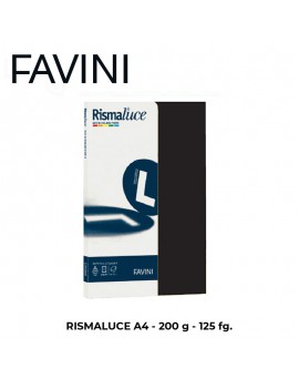 CARTONCINO FAVINI RISMALUCE A4 gr.200 FG.125 NERO ORO ART.A67A134